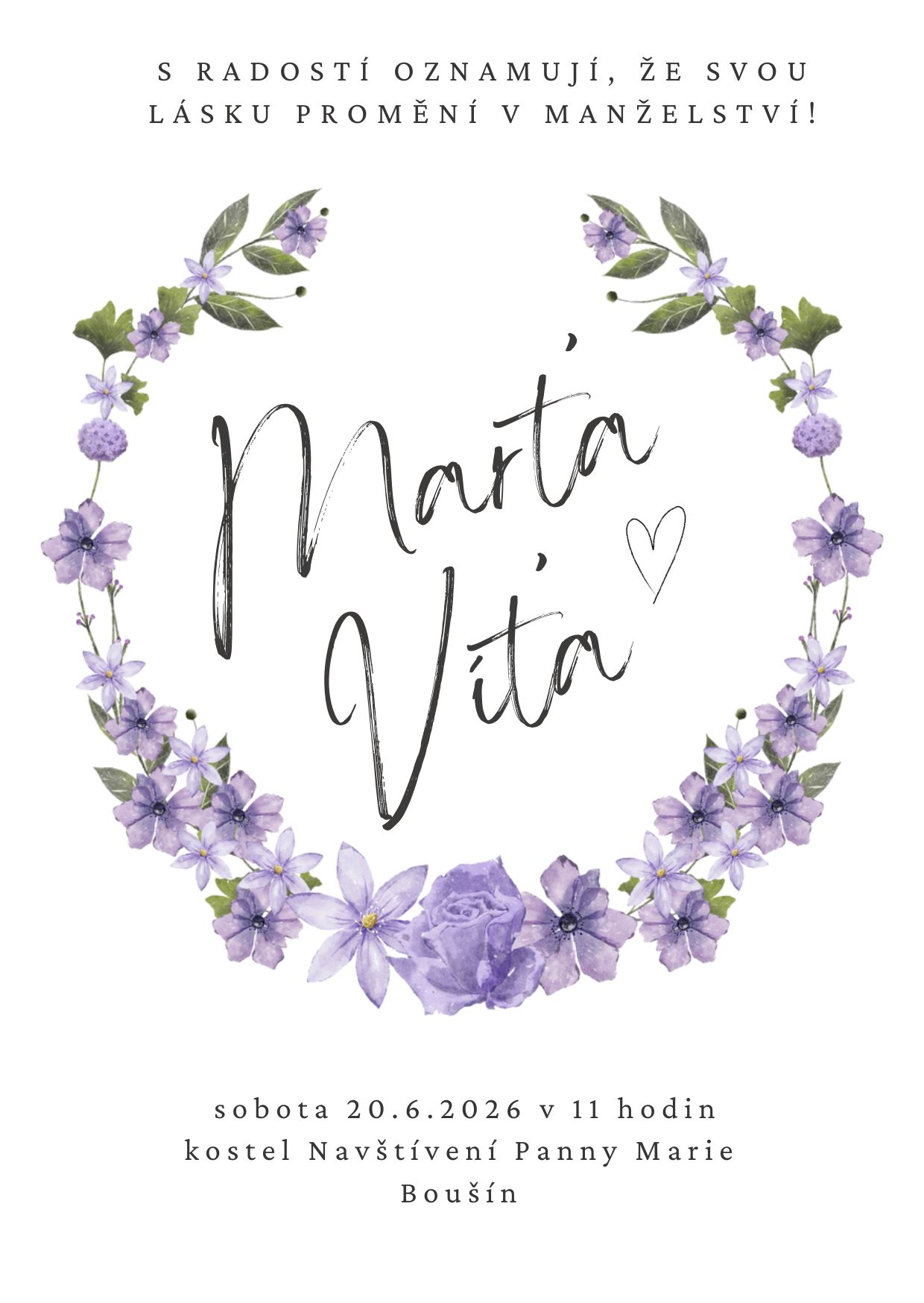 Svatební oznámení